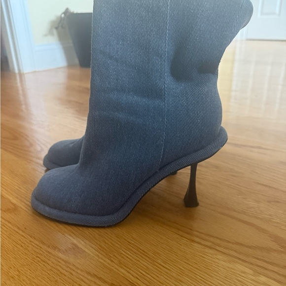 Elegant Denim Heeled Boots - Picture 1 of 5